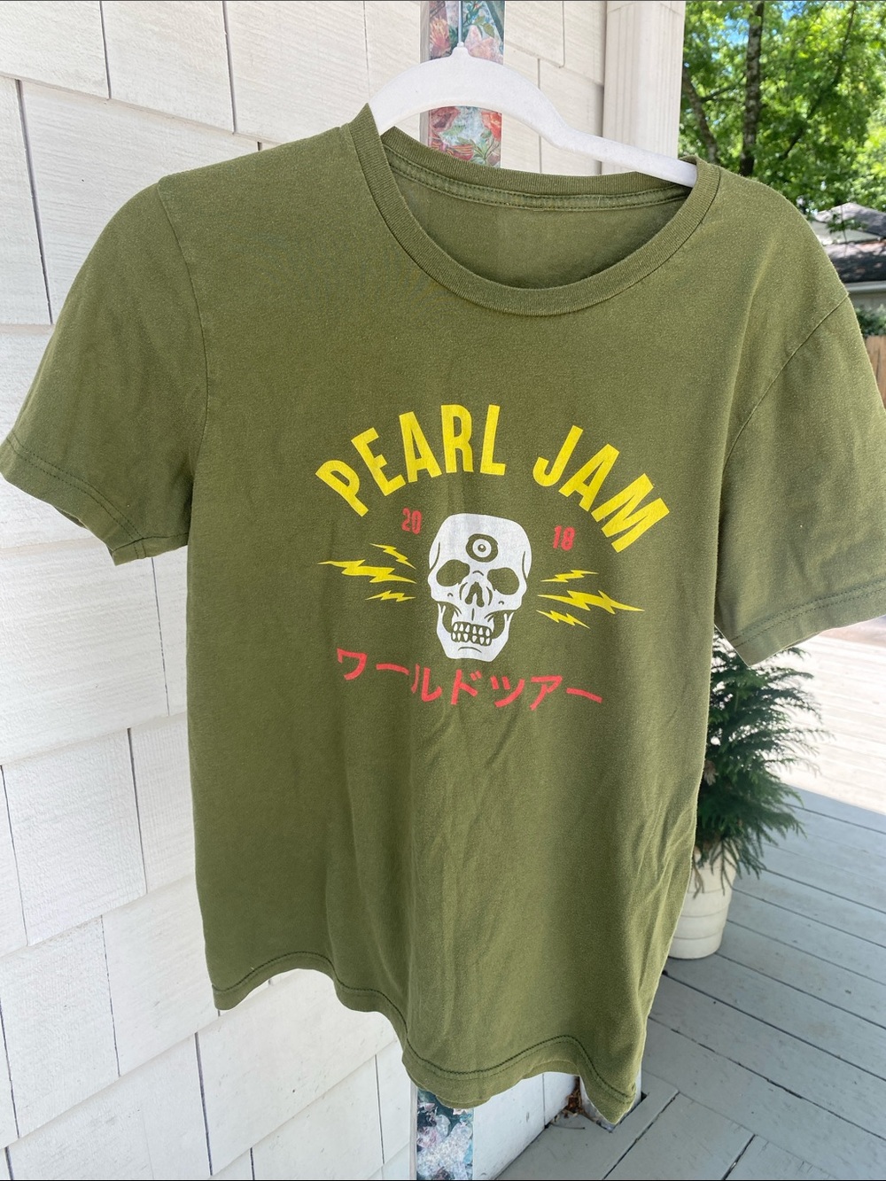 Pearl Jam 2018 Olive Green Graphic Tee Unisex
